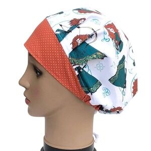Brave Princess Merida Scrub Cap Surgical Bouffant Hat Women's